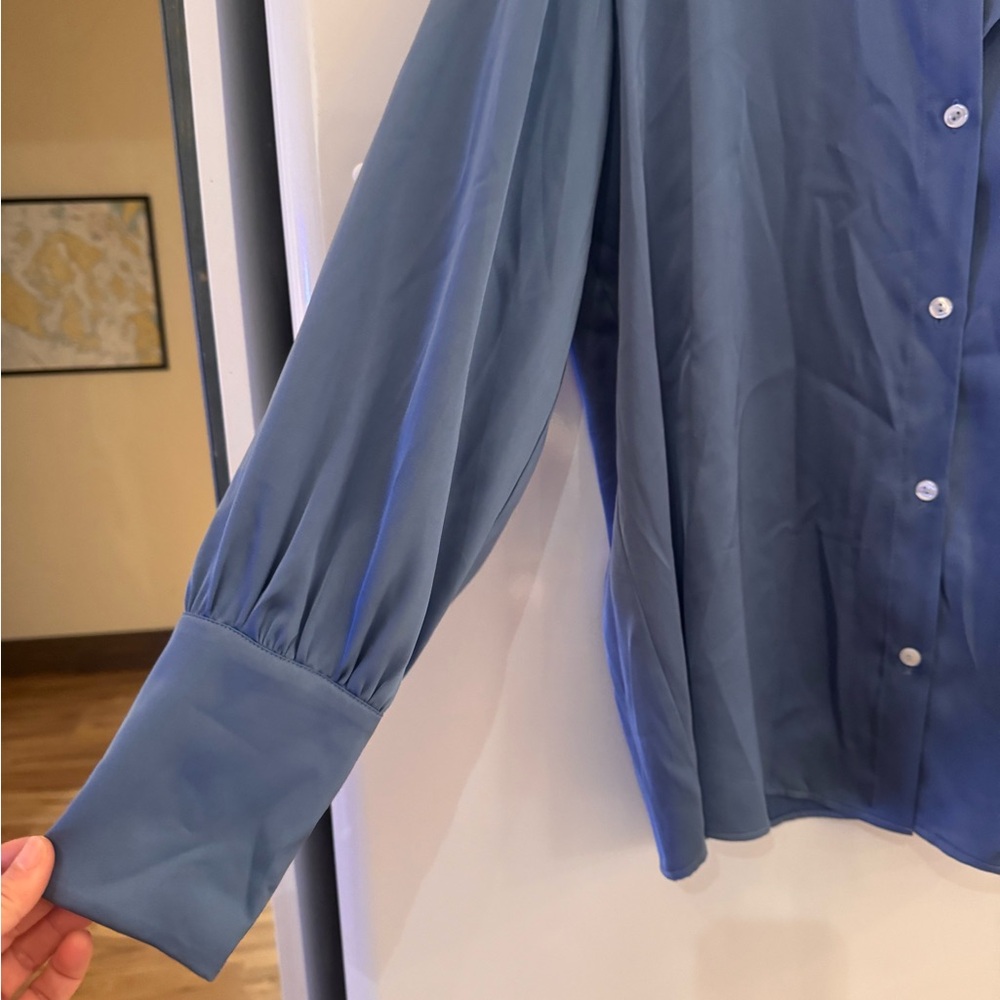 Halogen Blue Button-Up Blouse - image 2